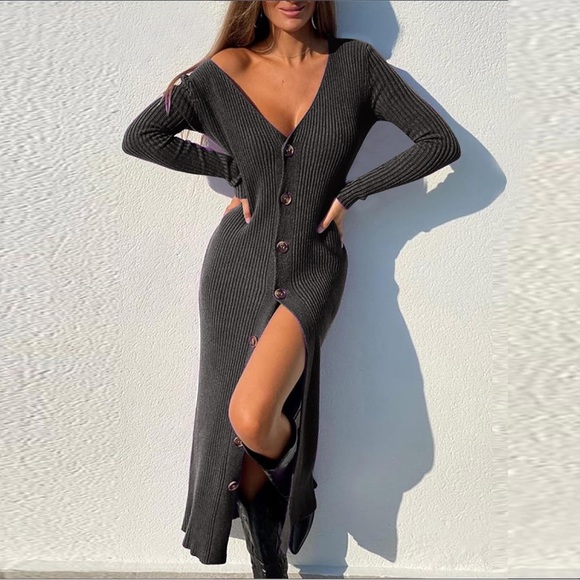 🐰 Forever 21 Lightweight Front Button Cardigan Sweater Dress - Picture 14 of 15